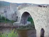 Lagrasse - Pont Vieux enjambant la rivière Orbieu ; dans les Corbières