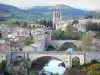 Lagrasse - Ponts sur l'Orbieu, abbaye Sainte-Marie d'Orbieu et maisons de la cité médiévale ; dans les Corbières