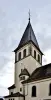 Clocher avec tourelle accolée de l'église d'Aspach-le-Haut (© J.E)