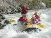 Rafting on the Durance at the level of the iron bridge in Embrun