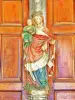 Vierge à l'Enfant, sur le portail de la collégiale (© Jean Espirat)