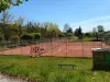 Trois tennis en terre battue