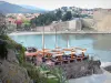 Коллиуре - Ресторанная терраса с видом на море и укрепления замка Collioure
