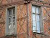 Agen - Windows of an old half-timbered house