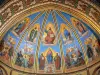 Agen - Inside Saint-Caprais cathedral: frescoes (murals)
