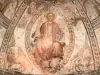 Basilika von Evron - In der Basilika Notre-Dame-de-l'Epine: Kapelle Saint-Crespin: Wandmalerei des thronenden Christus