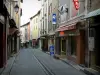 Briançon - Upper town (Vauban citadel, fortified town built by Vauban): Grande Rue high street (Grande Gargouille) with its central channel, its houses and its shops
