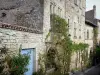 Bruniquel - Medieval village and its stone houses with climbing plants