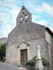 Bruniquel - Church with its bell tower and memorial 