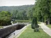 Burgund-Kanal - Schleuse Nr. 26 von La Bussière, in La Bussière-sur-Ouche, im Ouche-Tal