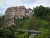Castello di Boussac - Castello arroccato sulla collina e gli alberi