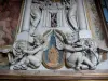 Château de Fontainebleau - Intérieur du palais de Fontainebleau : Grands Appartements : galerie François Ier : détails sculptés (anges musiciens)