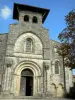 Chiesa di Moirax - Priorato: torre, facciata e portale di Notre-Dame (romanica)