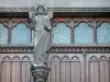 Clermont-Ferrand - Statua del portale della Cattedrale gotica di Nostra Signora dell'Assunzione