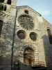 Embrun - Façade de la cathédrale Notre-Dame-du-Réal et sa rosace