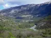 Hautes-Alpes Landschaften - Fluss umgeben von Bäumen, Berge