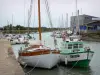 Île de Noirmoutier - Noirmoutier-en-l'Île : port avec ses bateaux amarrés 