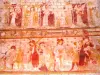 Lavardin - Innere der Kirche Saint-Genest: romanische Fresken (Wandmalereien)