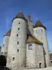 Nemours - Round towers of the medieval castle (castle museum)
