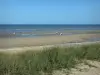 Paesaggi della Normandia - Utah Beach (Utah Beach), beach sbarchi, mare (Manica) e di erba dune in primo piano