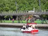 Park Villette - Spazierfahrt mit dem Boot auf dem Kanal des Ourcq, dem Park Villette entlang