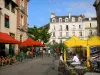 Rennes - Old town: houses and cafe terraces