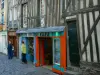 Rennes - Old town: timber-framed houses, colourful shop windows and paved street