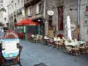 Rennes - Old town: houses and restaurant terraces of the Saint-Georges street