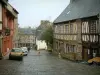 Saint-Brieuc - Rue pavée bordée d'anciennes maisons à colombages