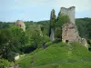 Schloß von Crozant - Ruinen (Überreste) der Festung und Bäume