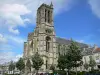 Soissons - Cattedrale di Saint-Gervais-et-Saint-Protais, alberi e edifici della città
