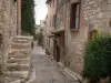 Tourrettes-sur-Loup - Vicolo con una scala e case di pietra, impianti