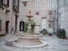 Tourrettes-sur-Loup - Piazzetta con la fontana e vasi di fiori