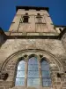 Varen - Tower and window of the Saint-Pierre Romanesque church 