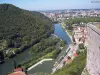 Le Doubs, barrage de Tarragnoz, vu de la citadelle