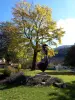 La statue de la Source Marie, en automne