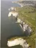 the views of the cliffs of Etretat doors, from the top vision: the town of Etretat, the door of downstream and needle, then Maneporte, to finish with the curtain and lime beach