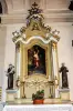 Autel et tableau de Saint-Sébastien, dans l'église (© J.E)