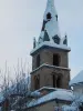 Bell tower of St. Peter's Church in Venosc