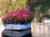 Flower-bedecked boat