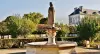Fountain in the town center representing Marguerite de Bourgogne