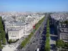 Елисейские поля - Вид на Елисейские поля и парижские здания с террасы Триумфальной арки
