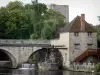 Морэ-сюр-Луан - Мост через реку Лоинг и водяную мельницу