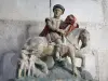 Осер - Церковь аббатства Сен-Жермен : полихромная каменная статуя святого Мартина