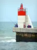 Пейзажи Ланд - Капбретон маяк с рыболовами