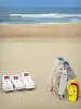 Хосегор - Шезлонги, доски для серфинга и боди на песчаном пляже с видом на Атлантический океан