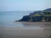 布列塔尼的沿海风景 - 海（大西洋）退潮，沙滩和悬崖（海岸）