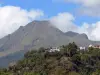 马提尼克岛的风景 - 房子栖息在佩利山火山脚下