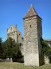 Abadía de Blasimon - Antigua abadía benedictina de Saint- Nicolas : Torre de plaza y la iglesia de Saint- Nicolas