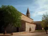Abbaye du Thoronet - Abbaye cistercienne de style roman provençal : église et arbres